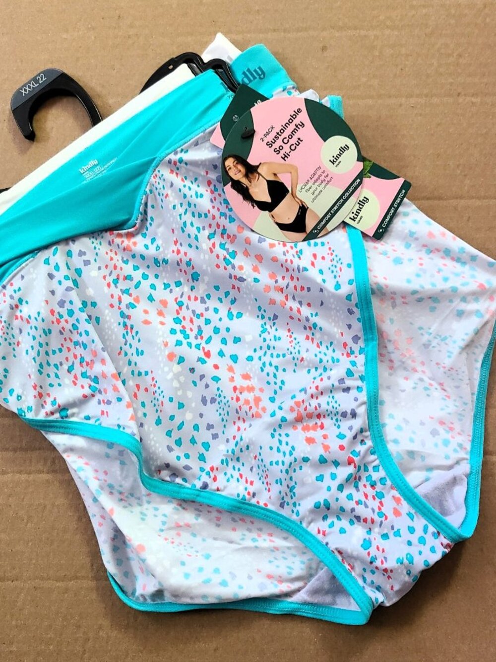 Kindly Yours Women's So Comfy Crossover Waist High Cut Panties 2-Pack Size XXXL